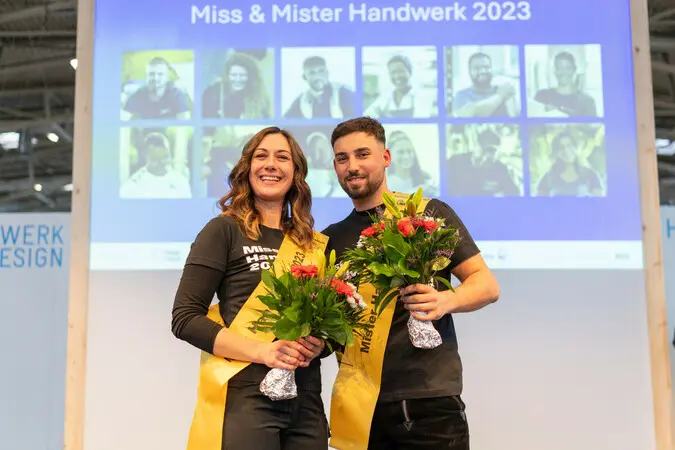 Maren Kogge und Tarek Legat, Miss und Mister Handwerk 2023