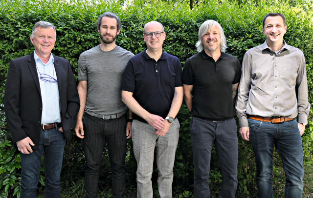 Prof. Bernhard Greitemann, Markus Seeßle, Tino Sprekelmeyer, Thomas Stief und Michael Volkery (v. l.)