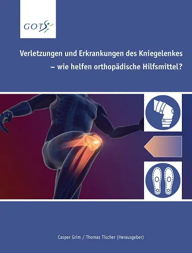 Titelseite der Publikation „Verletzungen und Erkrankungen des Kniegelenkes: wie helfen orthopädische Hilfsmittel?“